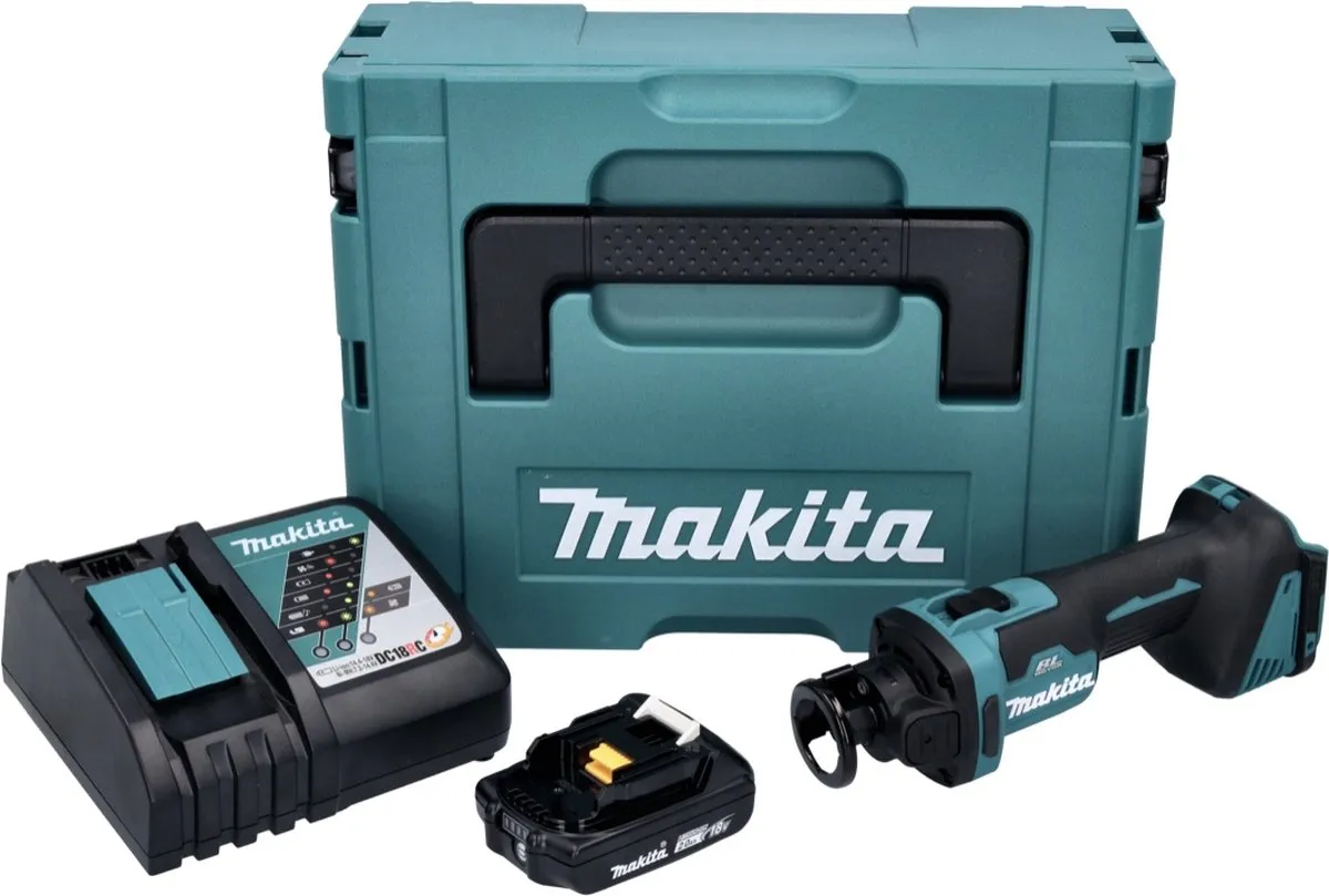 Makita DCO 181 RA1J accu-draaimachine 18 V 32000 tpm borstelloos + 1x oplaadbare accu 2.0 Ah + lader + Makpac