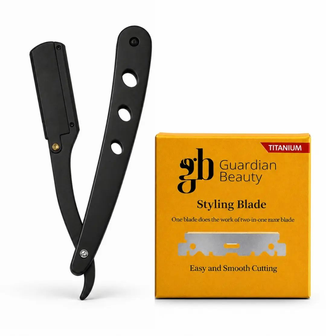 Guardian Beauty Shavette Scheermes - 100 Titanium Halve Mesjes - Zwart - afbeelding 6 van 6