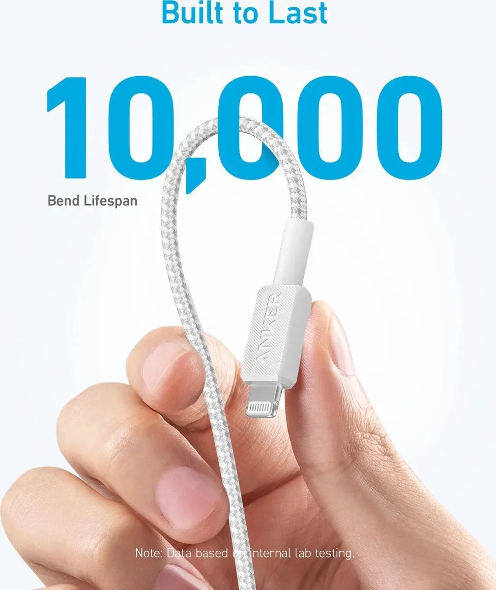 Anker 322 A81B6G21 USB-C naar Lightning Kabel 1.8M - Wit