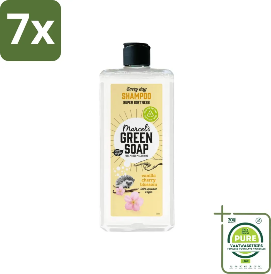 Marcel's Green Soap Every Day Shampoo 300ml - 2100ml (7x300ml) - Vanille & Kersenbloesem