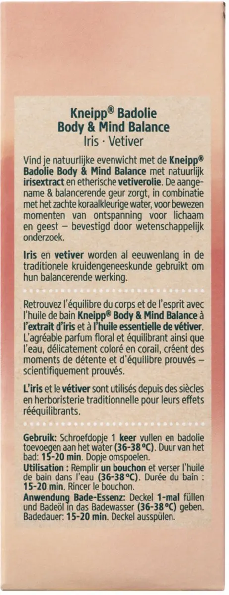 Kneipp Badolie Body & Mind Balance Iris & Vetiver 100ml - 3 Stuks