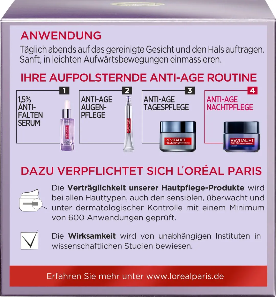 L'Oréal Paris Revitalift Filler Nachtcrème 50ml - afbeelding 5 van 6