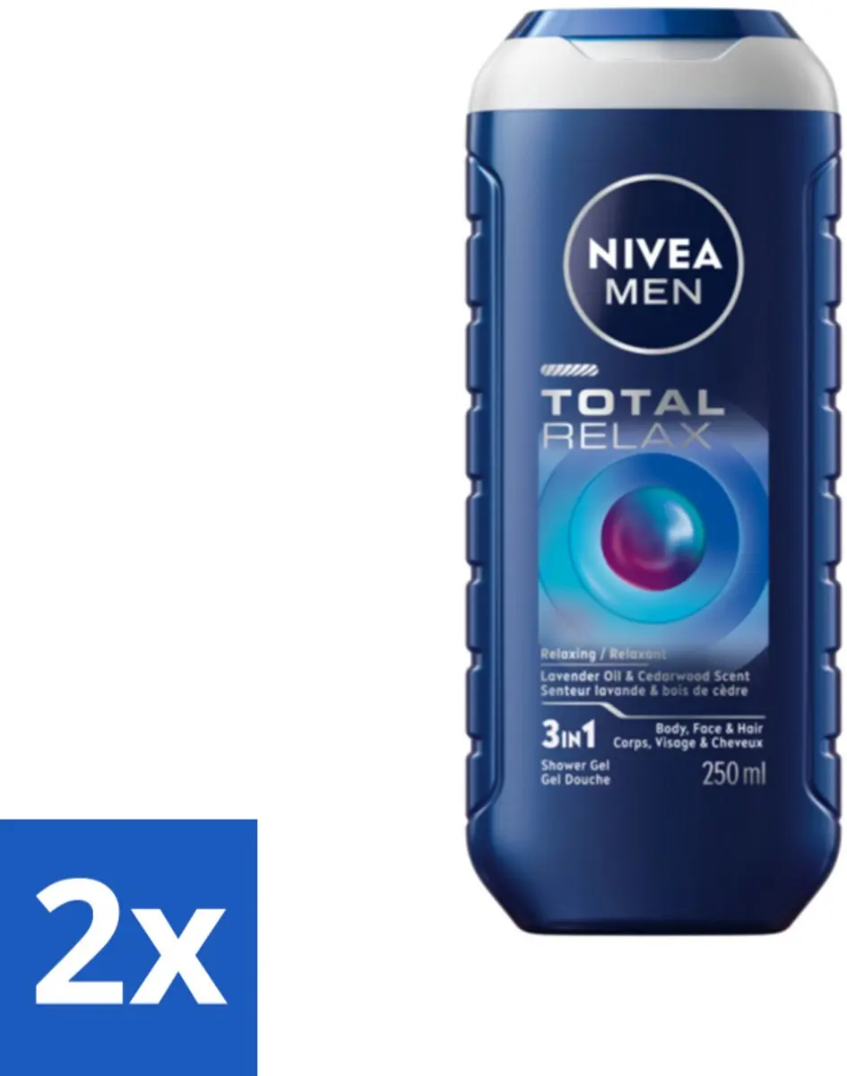 NIVEA MEN Total Relax Douchegel 500ml - 2 Stuks