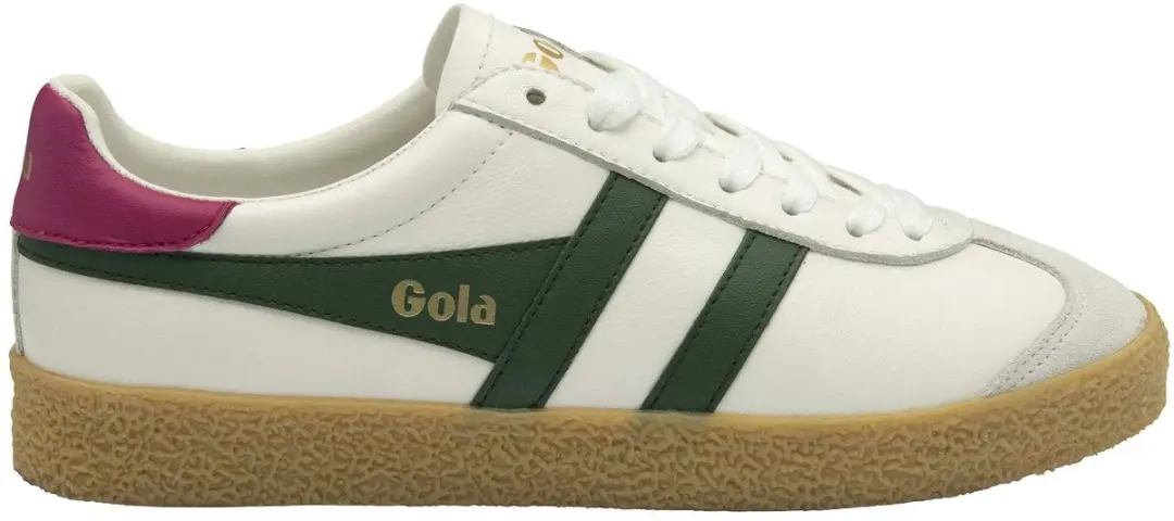 Gola Medallist Leather Damesschoenen - Wit/Evergroen/Fuchsia/Gum - afbeelding 6 van 6