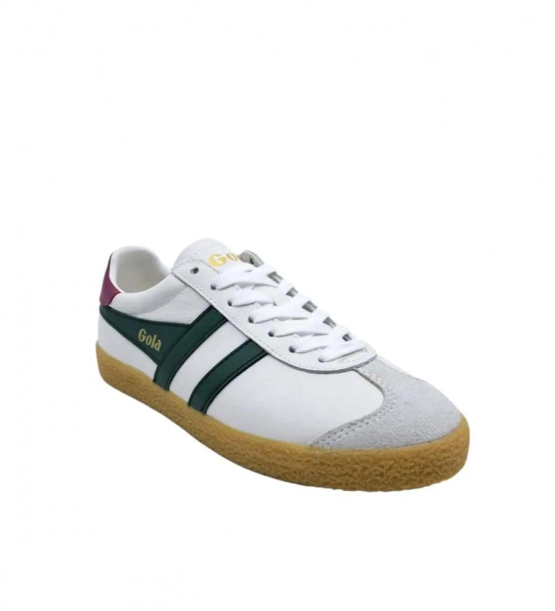 Gola Medallist Leather Damesschoenen - Wit/Evergroen/Fuchsia/Gum