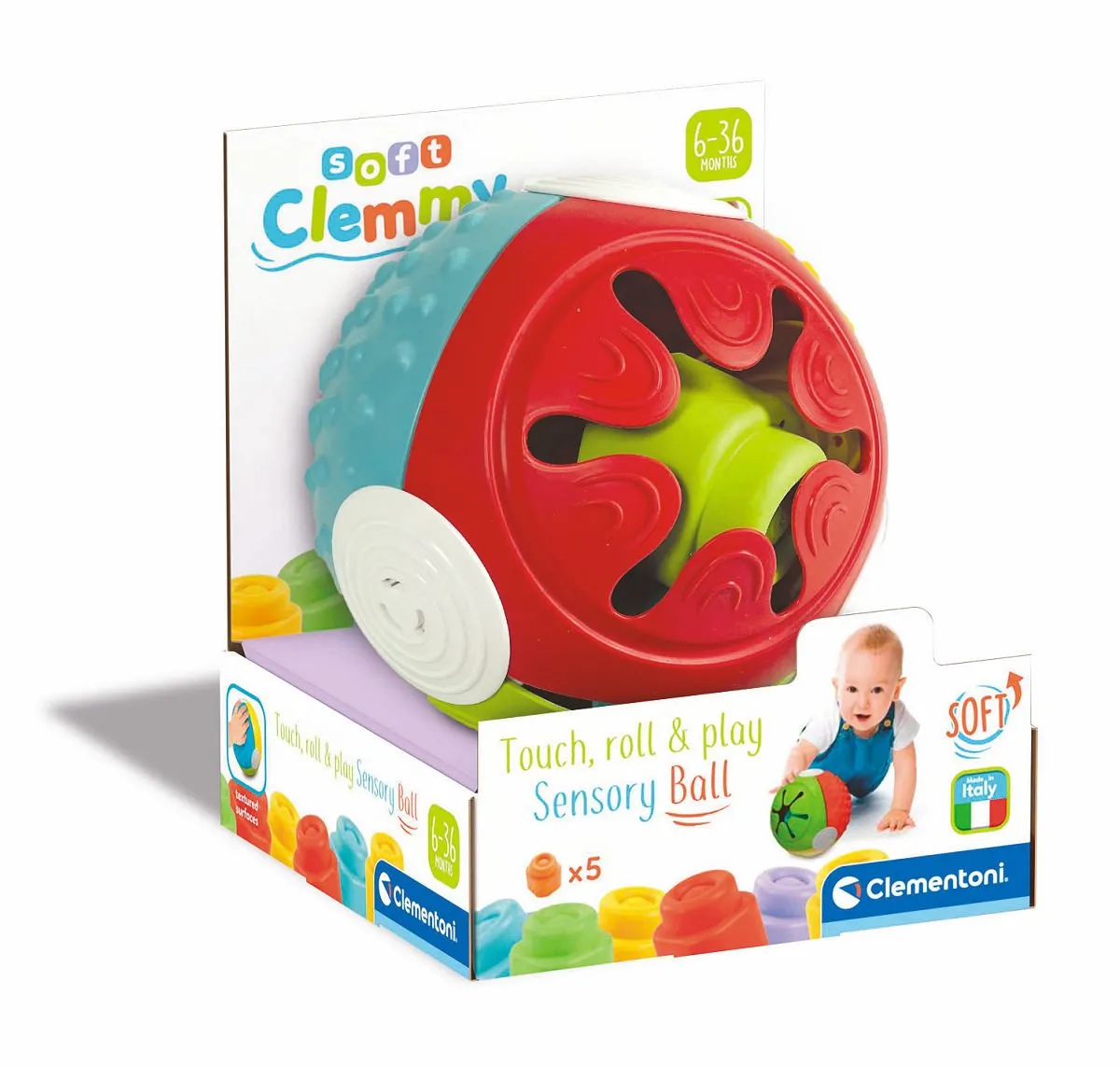 Clementoni Soft Clemmy Sensory Ball - Educatief Speelgoed 1 Stuks - Meerkleurig