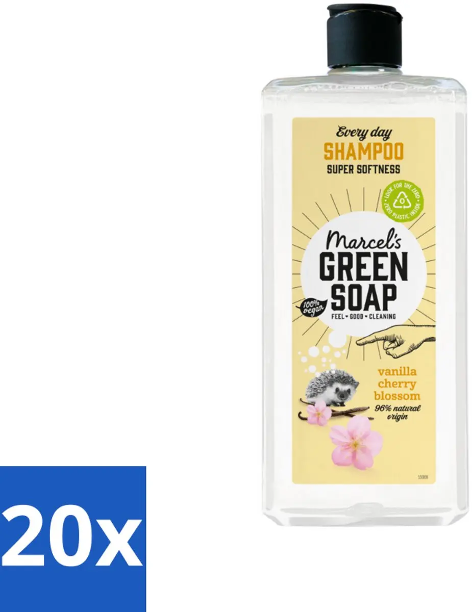 Marcel's Green Soap Every Day Shampoo Vanilla & Cherry Blossom 300ml - 20 Stuks