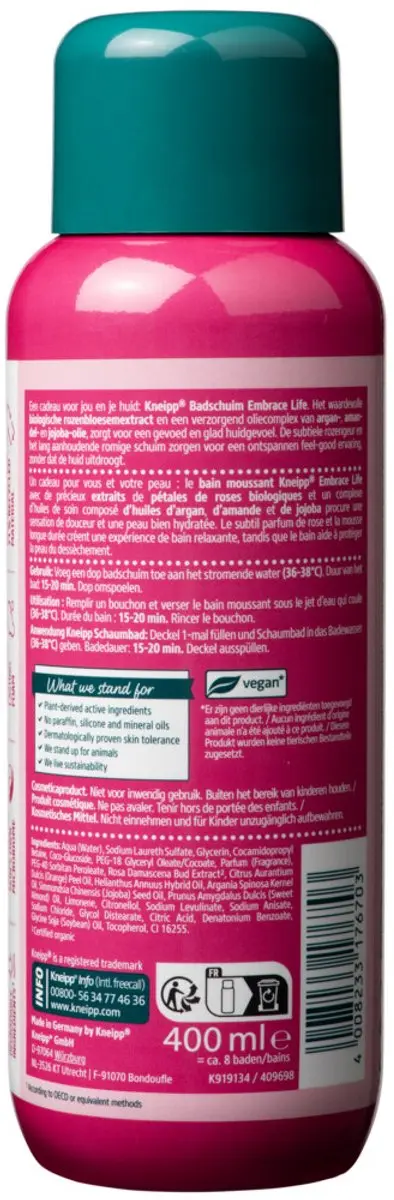 Kneipp Embrace Life Badschuim Anti-Aging 400ml - 12 Stuks
