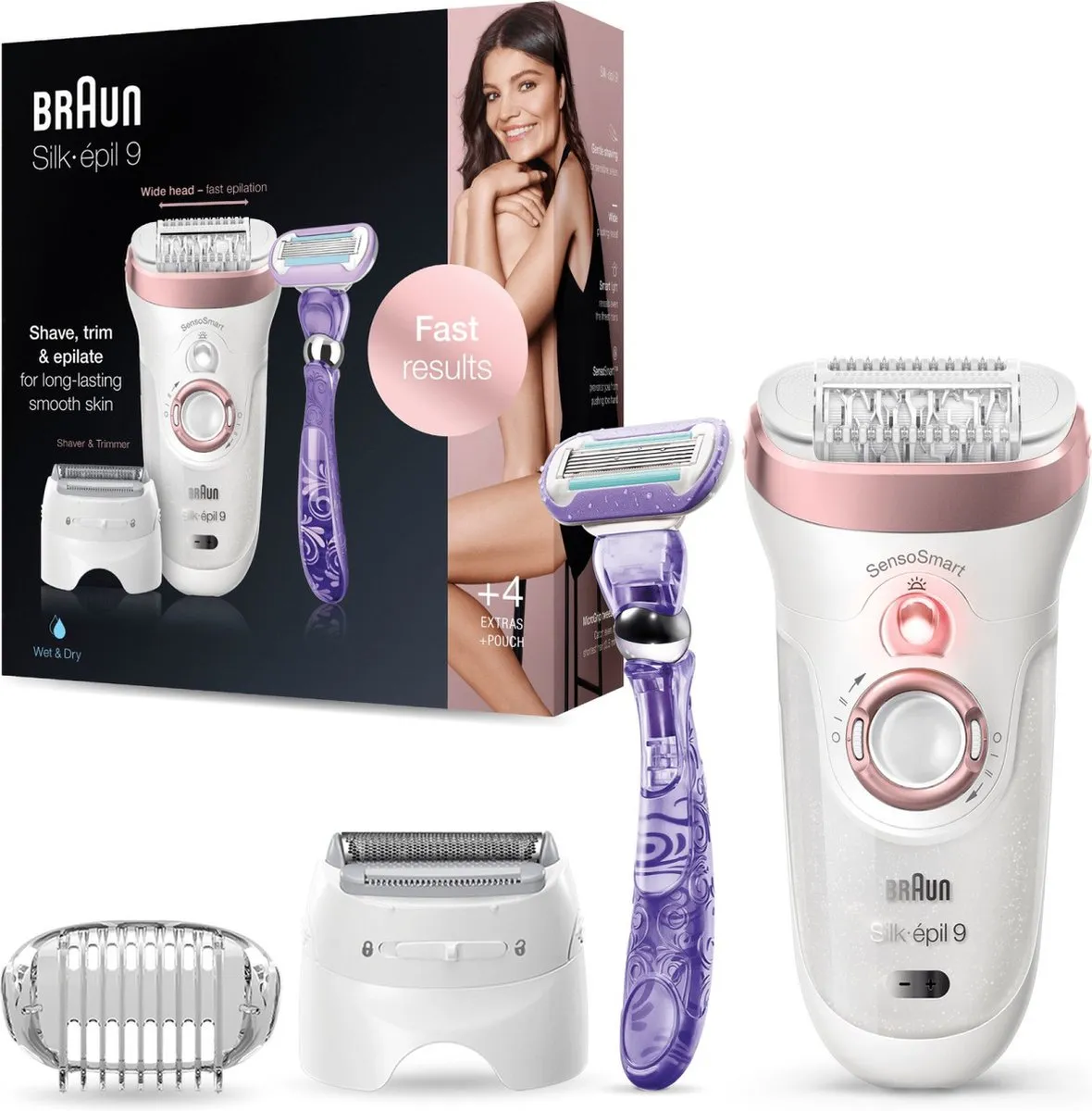 Braun Silk-épil 9 9-870 Epilator - Wit/Roségoud