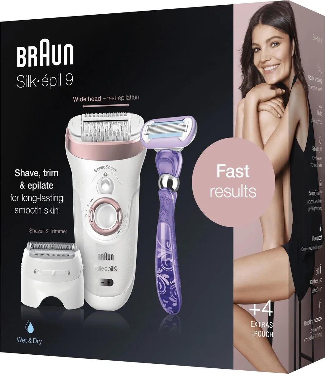 Braun Silk-épil 9 9-870 Epilator - Wit/Roségoud