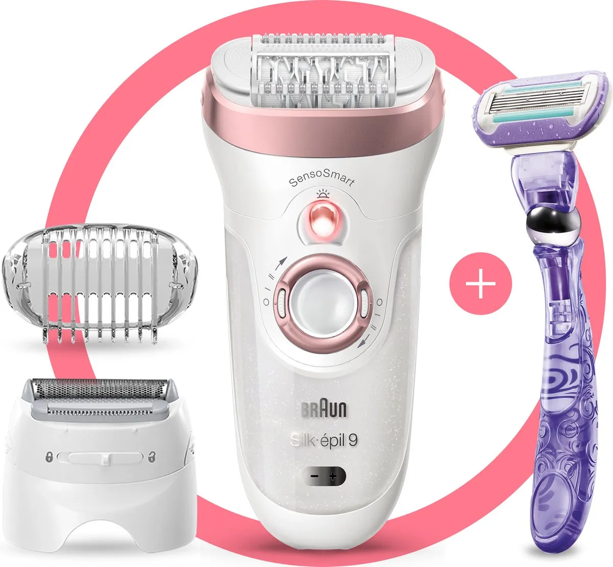 Braun Silk-épil 9 9-870 Epilator - Wit/Roségoud