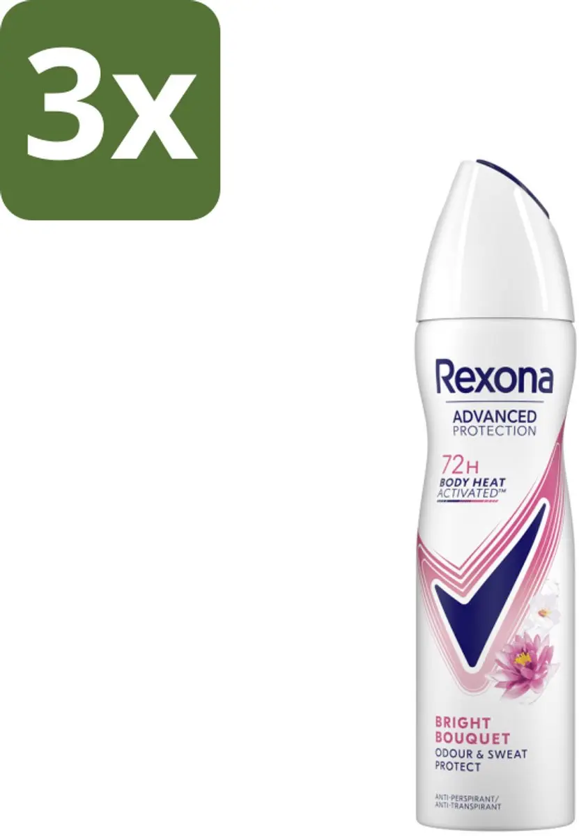 Rexona Advanced Protection Bright Bouquet Deospray 450ml - 3 Stuks