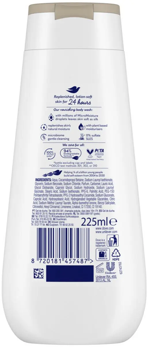 Dove Nourishing Silk Douchecrème 225ml - 10 Stuks