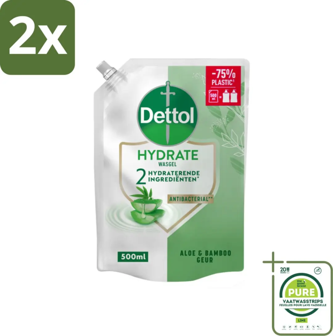 Dettol Handzeep Navulling Hydrate Aloë Vera & Bamboe 1000ml