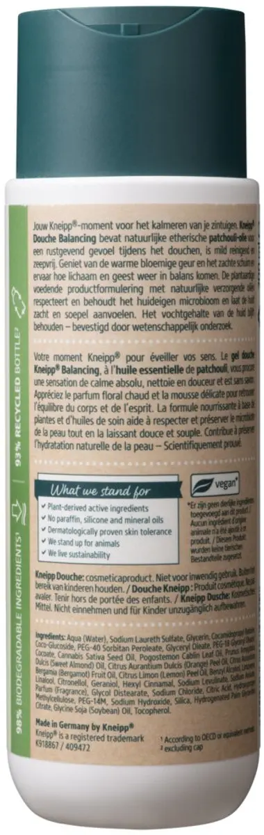 Kneipp Patchouli Douchegel 200ml - 15 Stuks