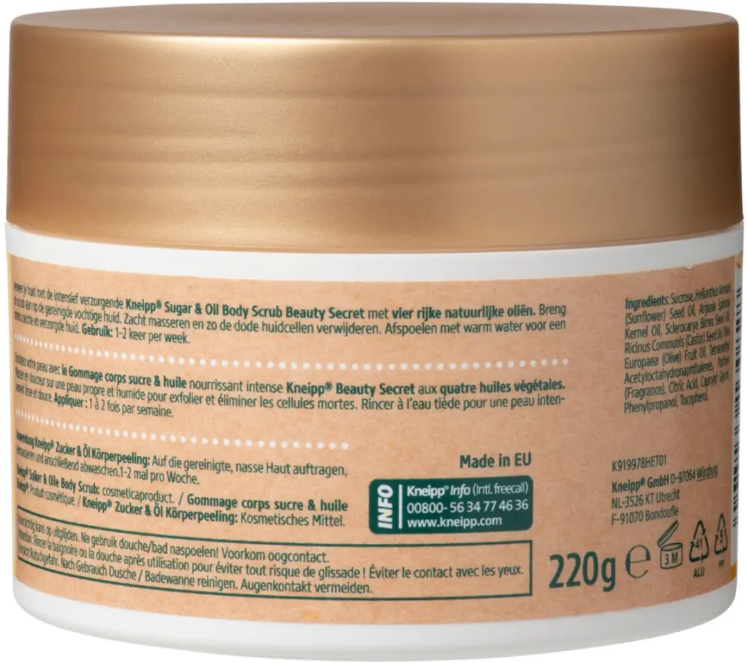Kneipp Body Scrub Sugar & Oil 220ml - 6 Stuks
