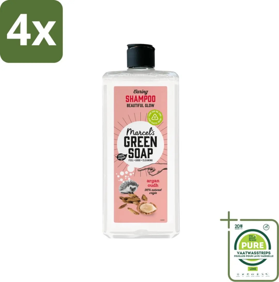 Marcel's Green Soap Argan & Oudh Shampoo 4x300ml