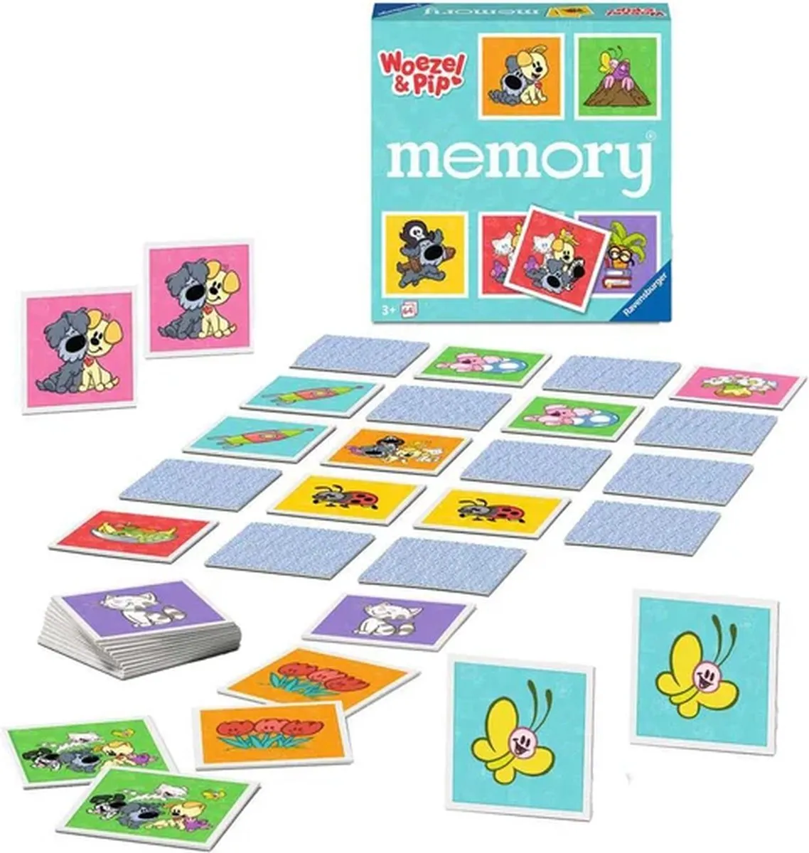 Ravensburger Woezel & Pip Memory Kaartspel 22382 - 2-8 Spelers