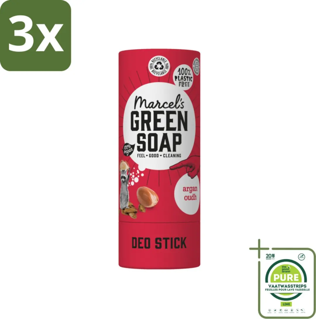 Marcel's Green Soap Deodorant Stick Argan & Oudh 3x40g