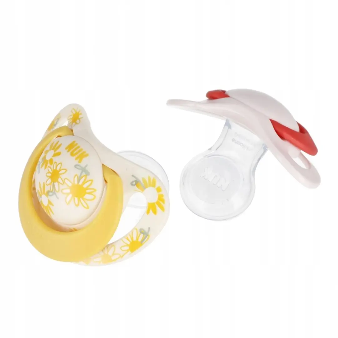 NUK Siliconen Speen 6-18m Ster - Geel/Rood - 2 Stuks