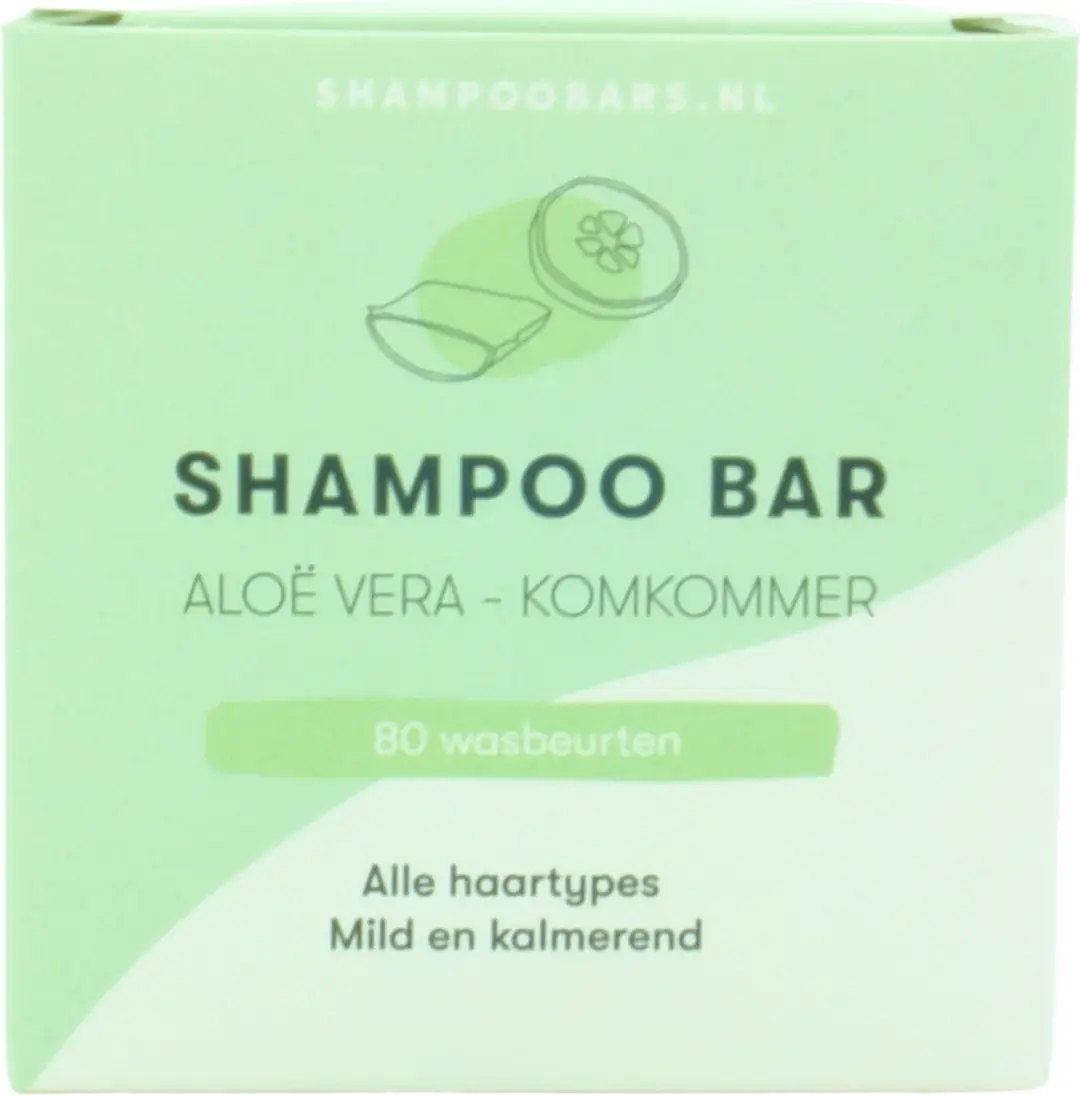 Shampoo Bar Aloë vera - komkommer voor alle haartypes - 60 gram - plasticvrij - shampoobar