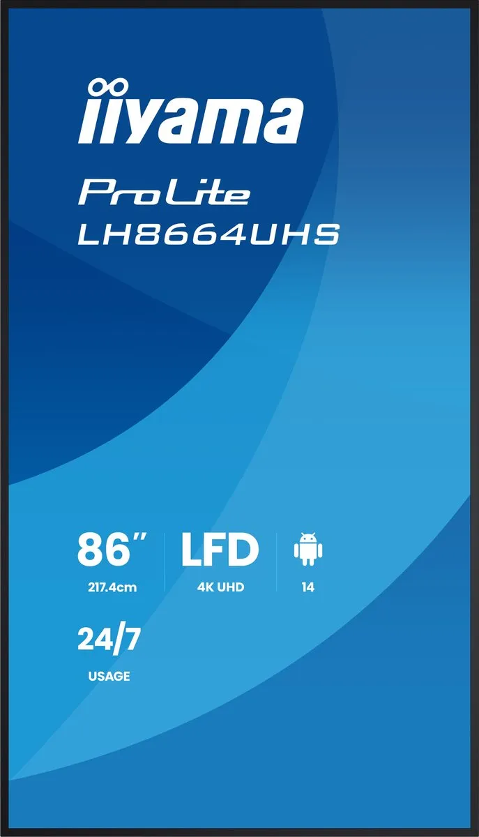 iiyama LH8664UHS-B3AG Digitale Signage 85.6" 4K - Zwart