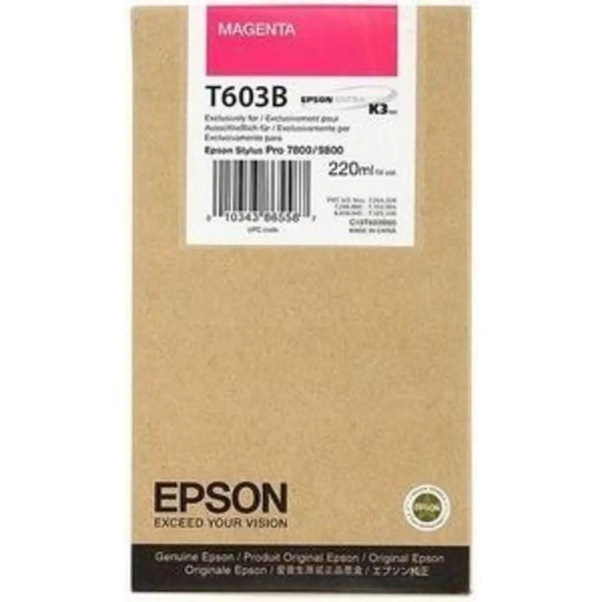 Epson T603B00 Inktcartridge Foto Magenta 220ml