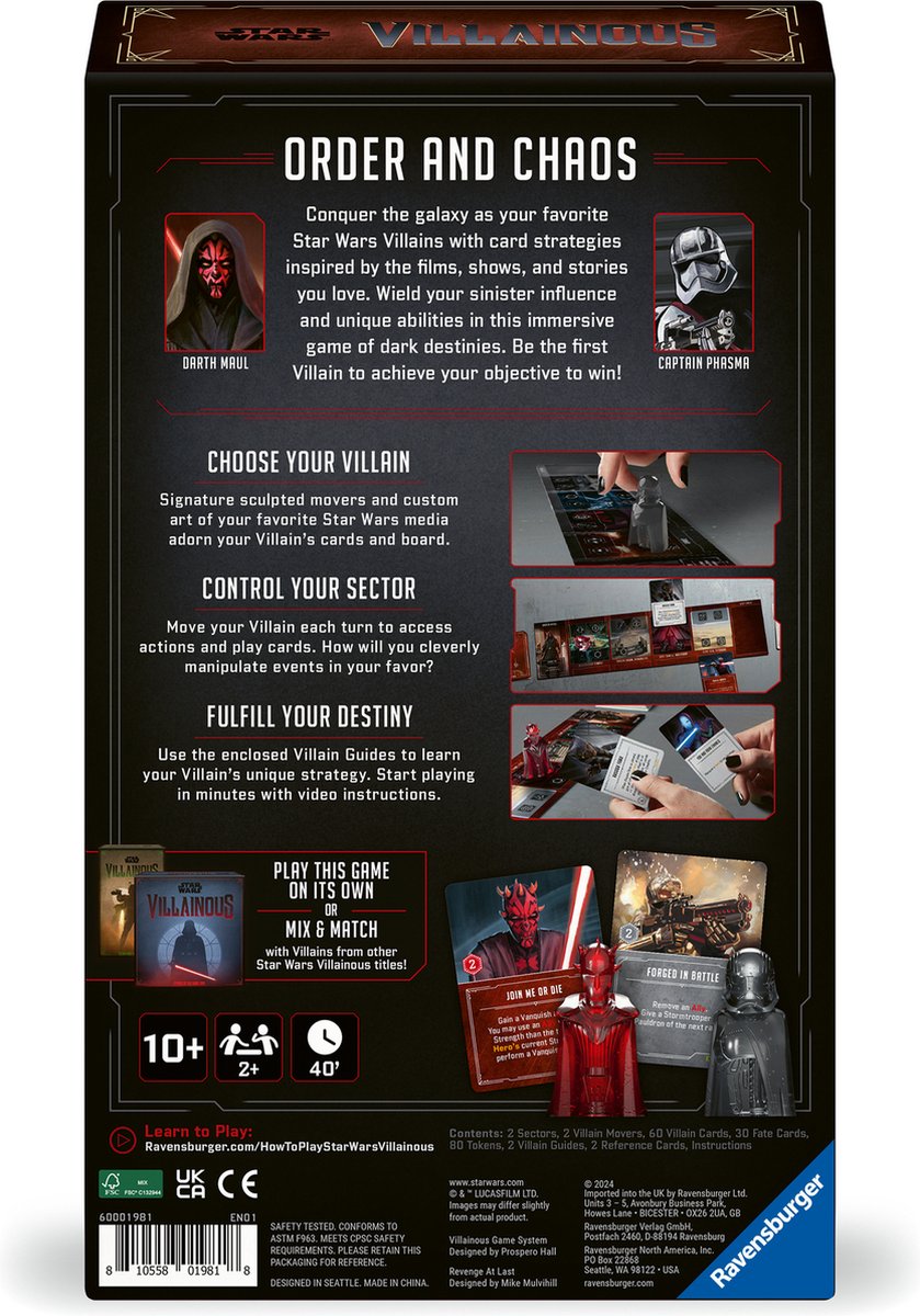 Ravensburger Villainous Star Wars - Revenge At Last - Uitbreiding 2 - Engelstalig Bordspel