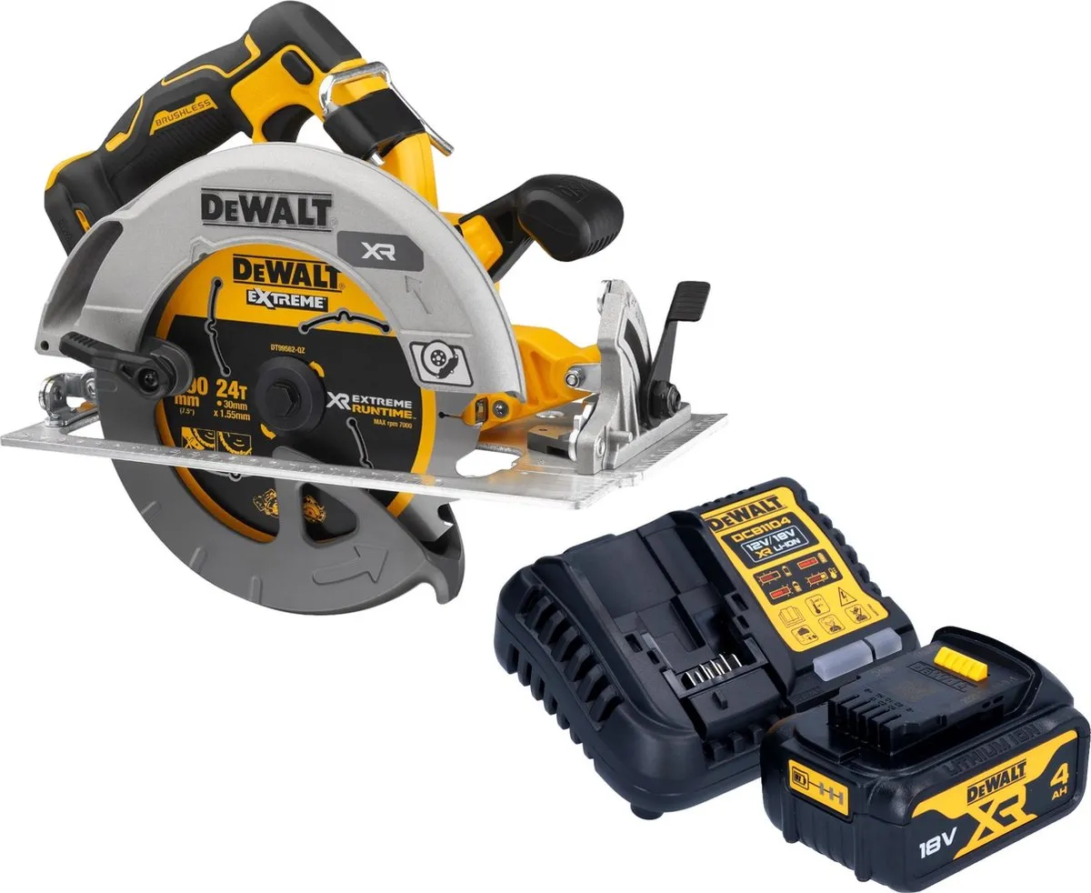 DeWalt DCS 573 M1 Accucirkelzaag 18 V 190 x 30 mm borstelloos + 1x accu 4.0 Ah + lader
