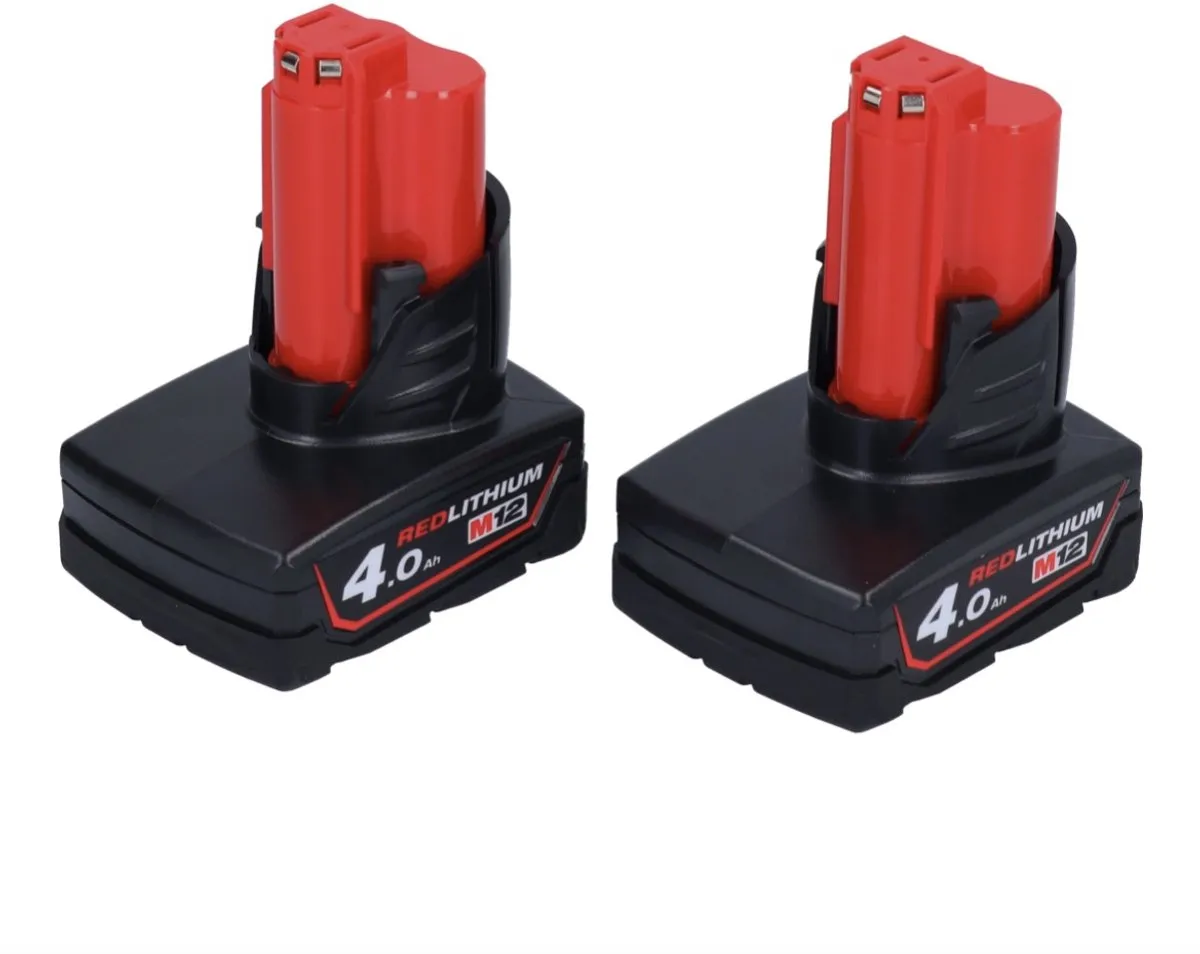 Milwaukee M12 B4 4.0Ah Li-Ion Inschuifaccu - 2x - afbeelding 5 van 5