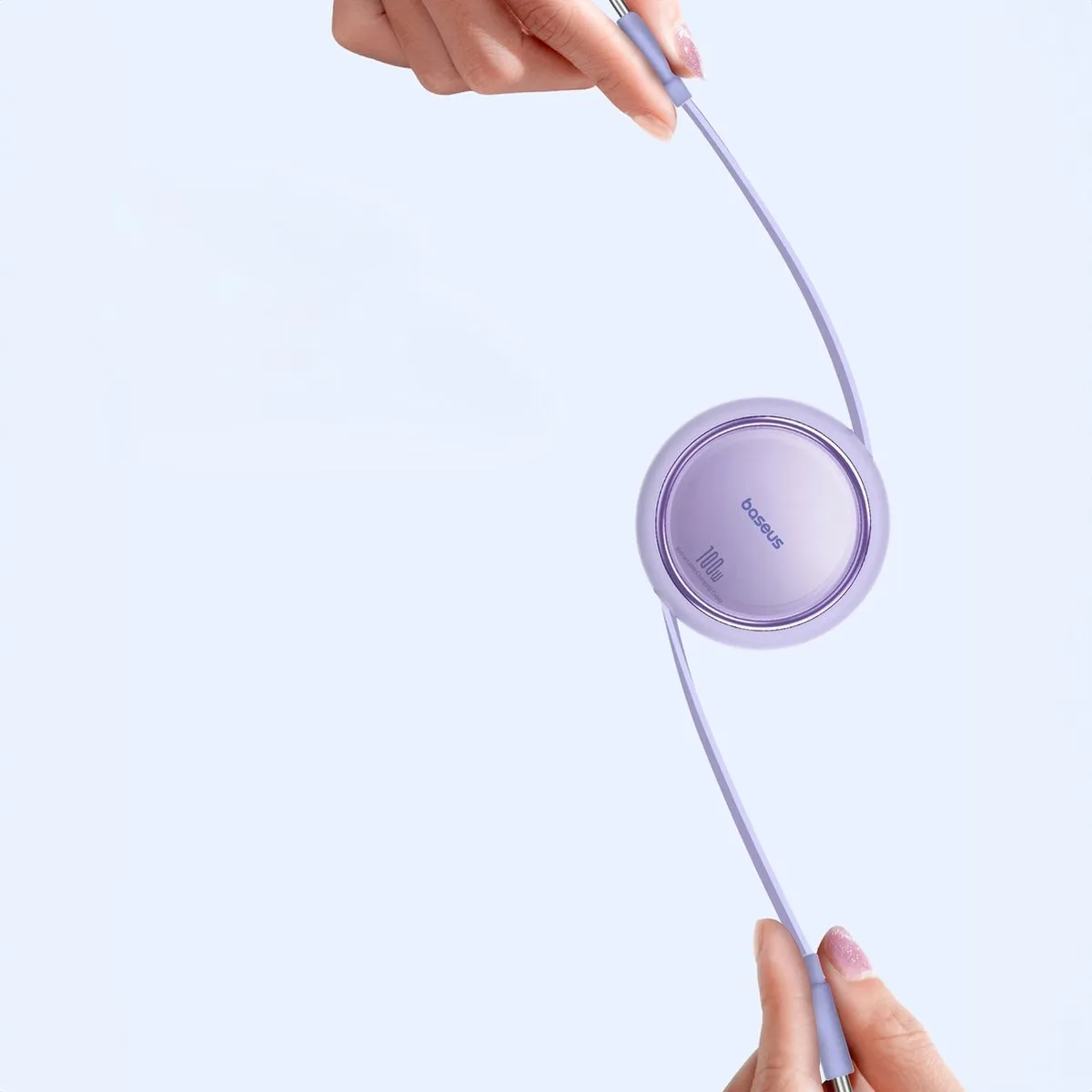 Baseus Free2Draw Mini USB-C Intrekbare Kabel 100W 1m - Paars
