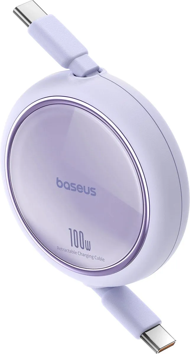 Baseus Free2Draw Mini USB-C Intrekbare Kabel 100W 1m - Paars