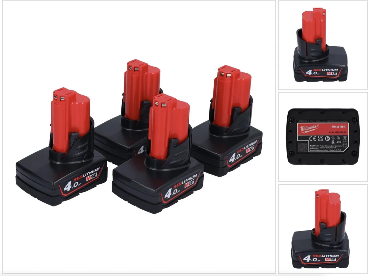 Milwaukee AccuSet 4x M12 B4 12V 4.0Ah Li-Ion