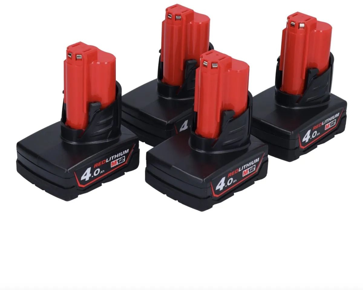 Milwaukee AccuSet 4x M12 B4 12V 4.0Ah Li-Ion - 4 Stuks - afbeelding 5 van 5