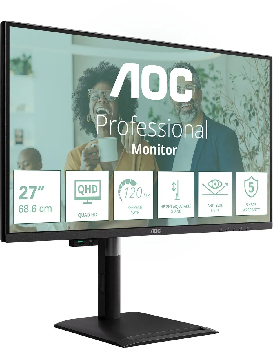 AOC Q27P4CV Monitor 27" Quad HD - Zwart - afbeelding 6 van 6
