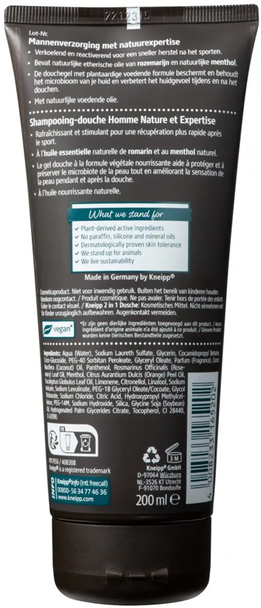 Kneipp Sport Douche 2-in-1 Men 200ml - 15 Stuks