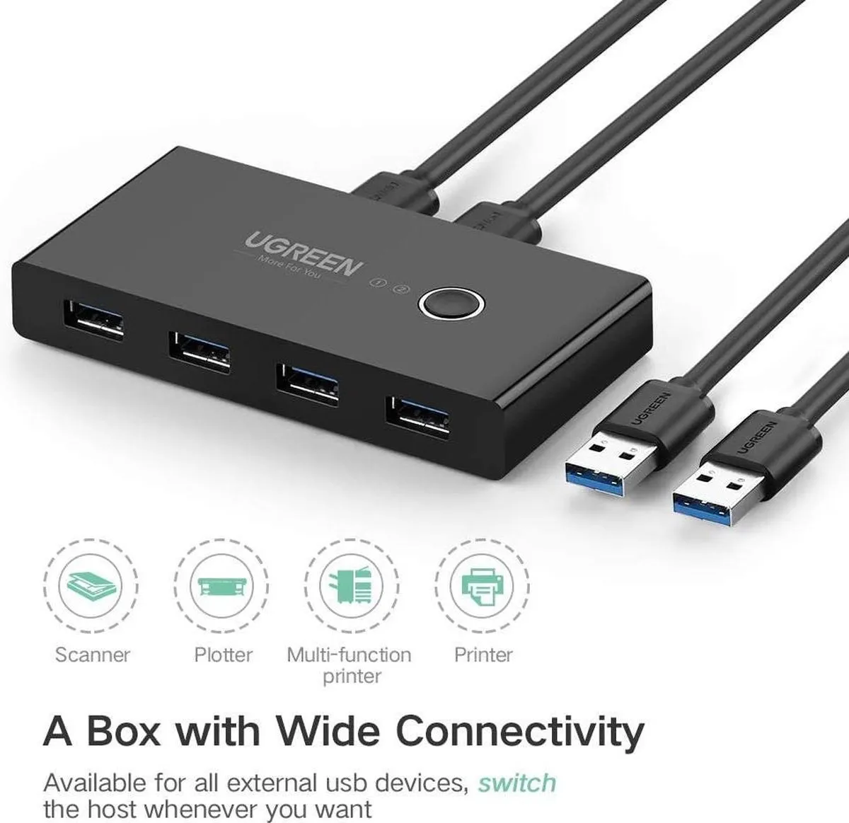 UGREEN 30768 USB Hub 4-poorts USB 3.0