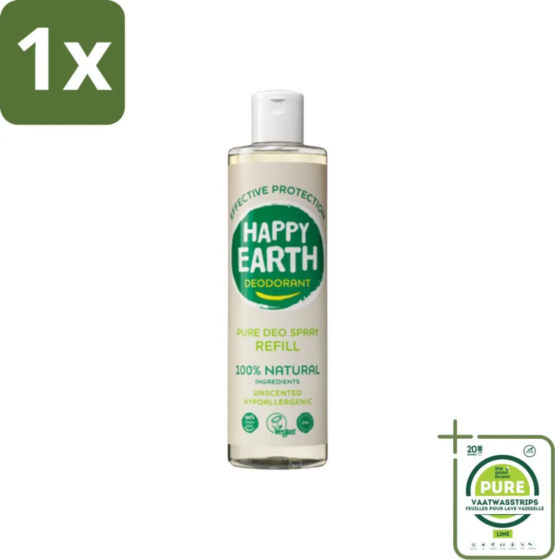 Happy Earth Deodorant Spray Navulling 300ml