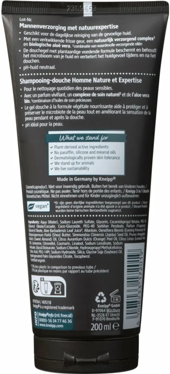 Kneipp Men Fresh & Sensitive Shampoo & Douche 200ml - 7 Stuks