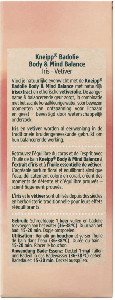 Kneipp Badolie Body & Mind Balance Iris & Vetiver 100ml - 10 Stuks