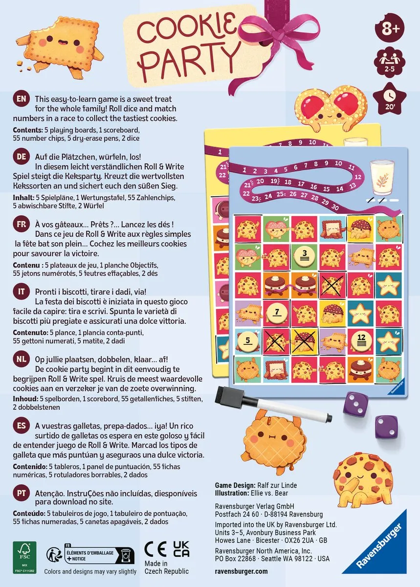 Ravensburger Cookie Party Roll & Write - Bordspel - 2-4 Spelers