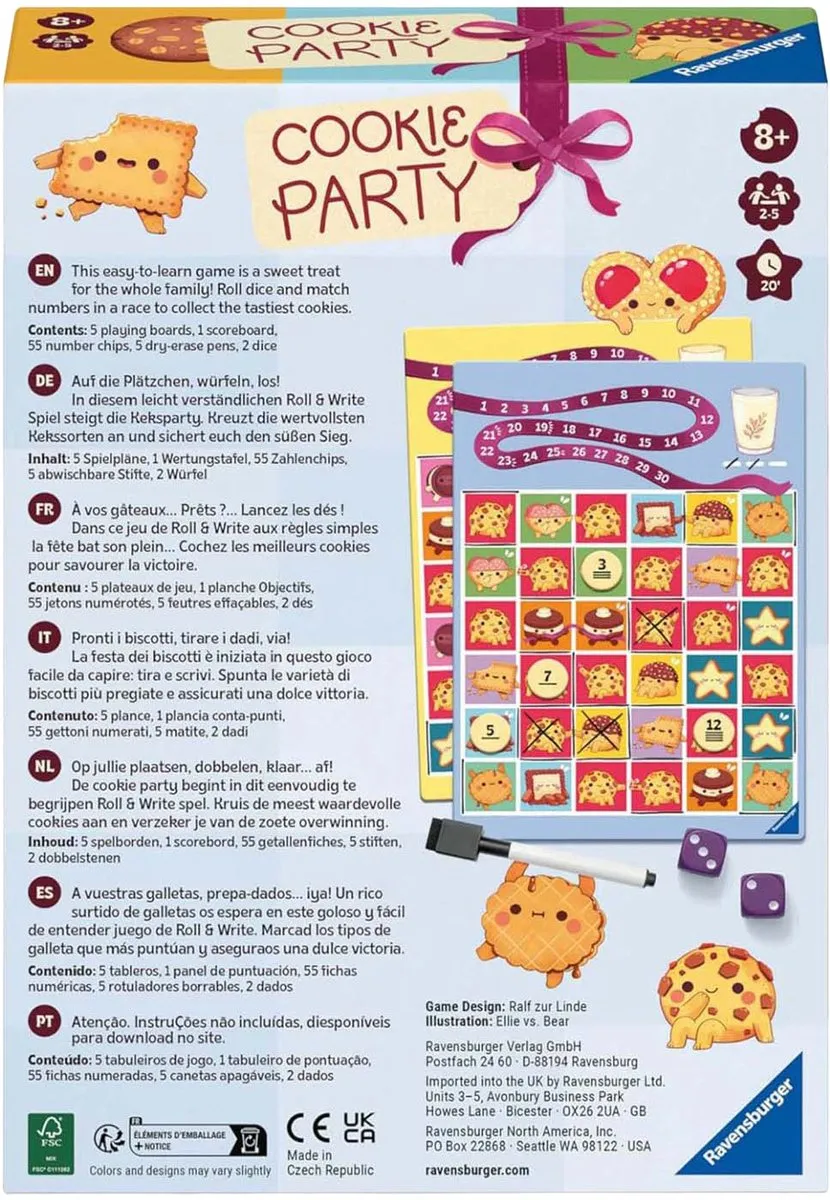 Ravensburger Cookie Party Roll & Write - Bordspel - 2-4 Spelers