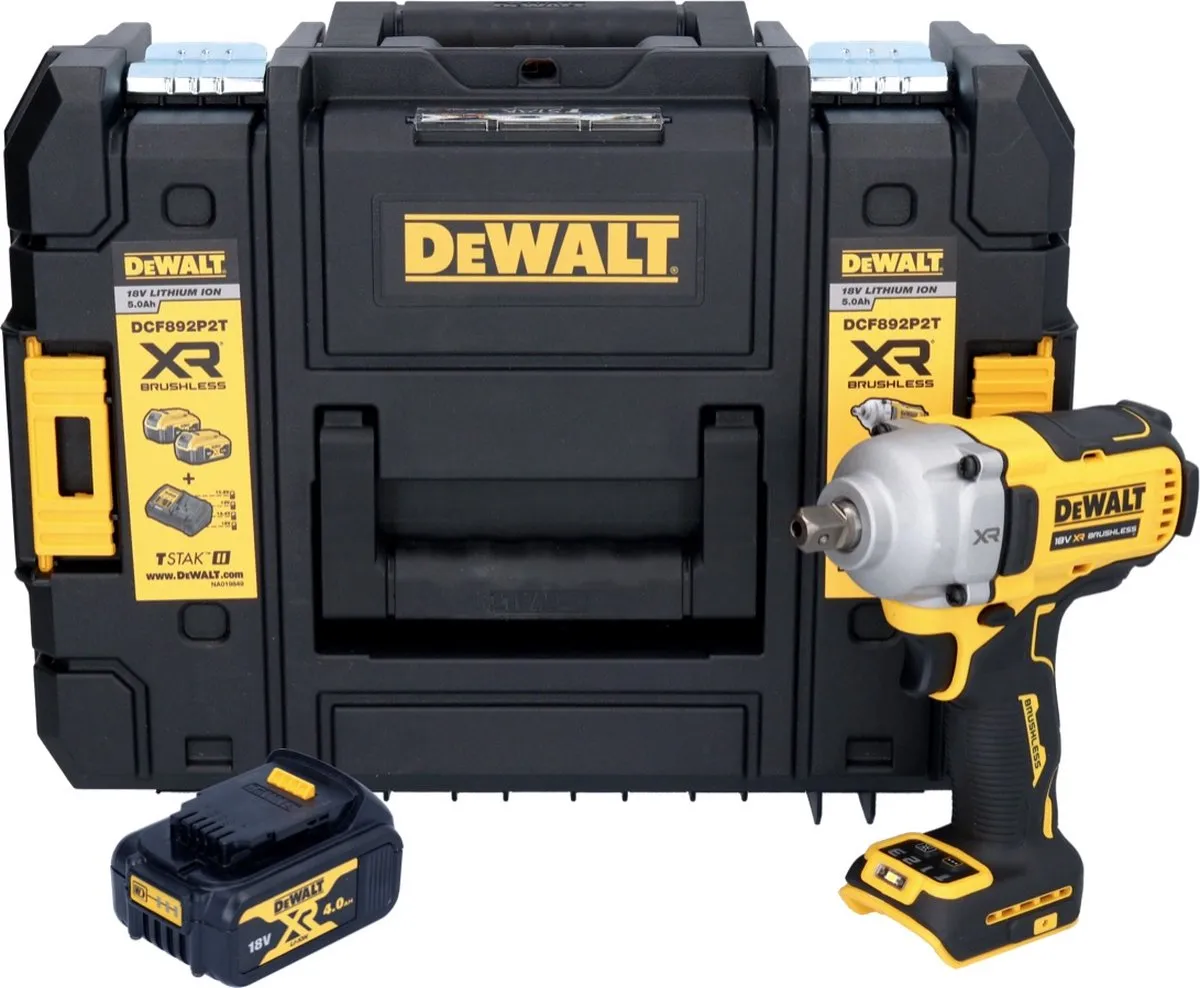 DeWalt DCF 892 NT Accuslagmoersleutel 18V 813Nm - 1x 4.0Ah Accu - afbeelding 4 van 5