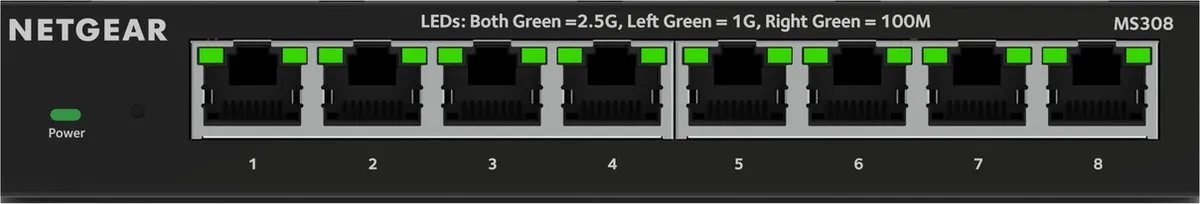 Netgear MS308 Unmanaged Switch 8x 2,5Gbps - Zwart