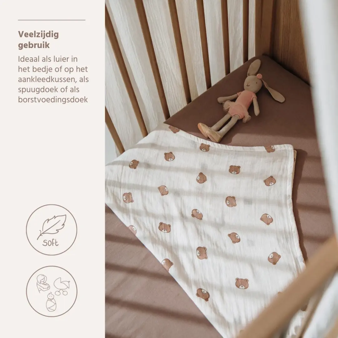 Meyco Baby Bear Hydrofiele Doeken 3 Stuks - 70x70cm