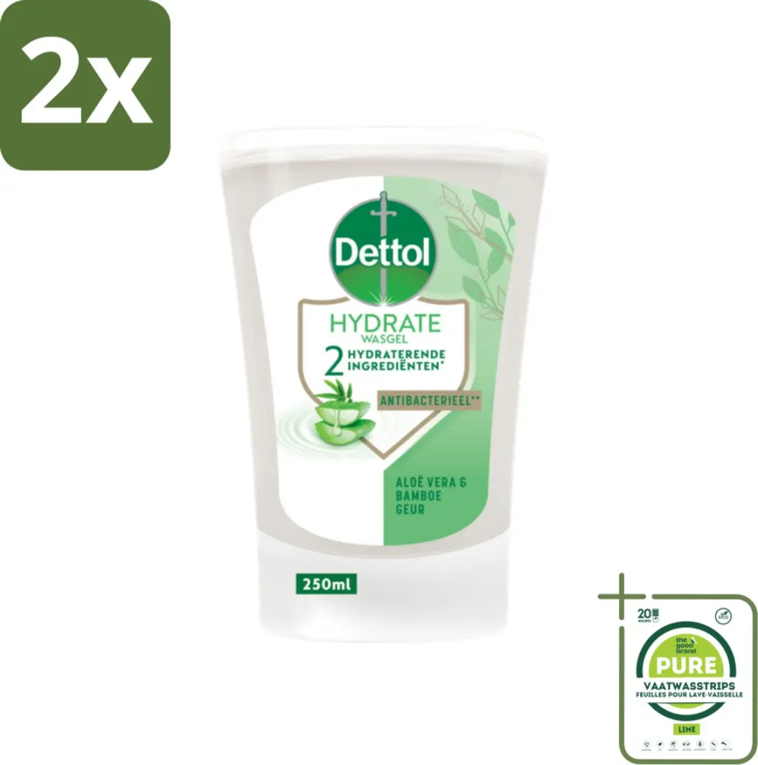 Dettol Wasgel Navulling Hydrate Aloë Vera & Bamboe 500ml
