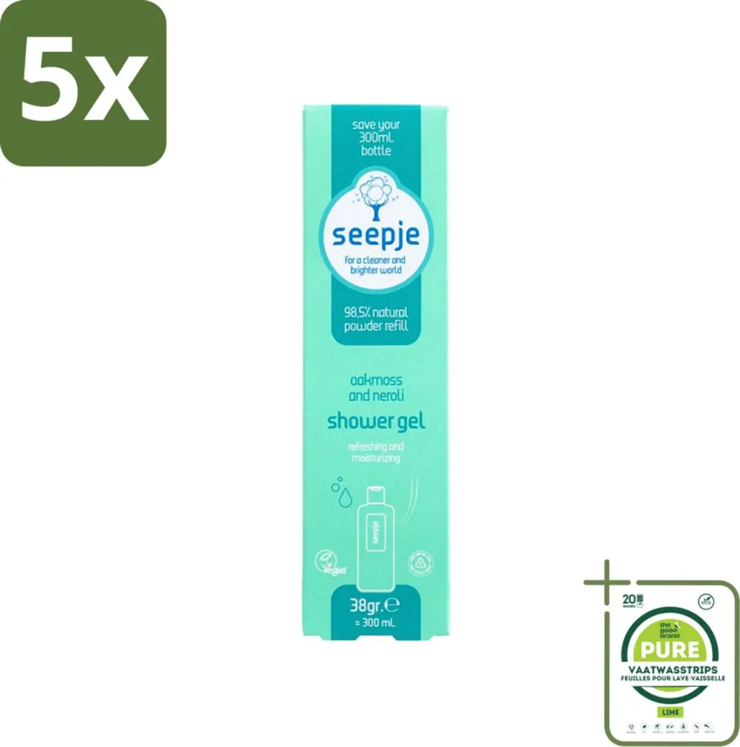 Seepje Eikenmos & Neroli Douchegel Navulling 20 Stuks