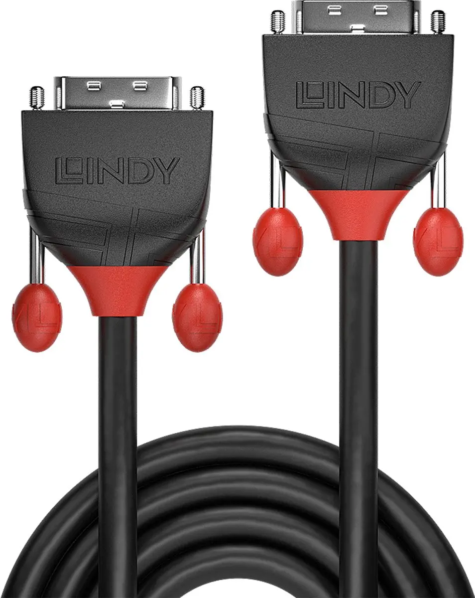 Lindy 36258 DVI-kabel DVI-D 5.00m - Zwart