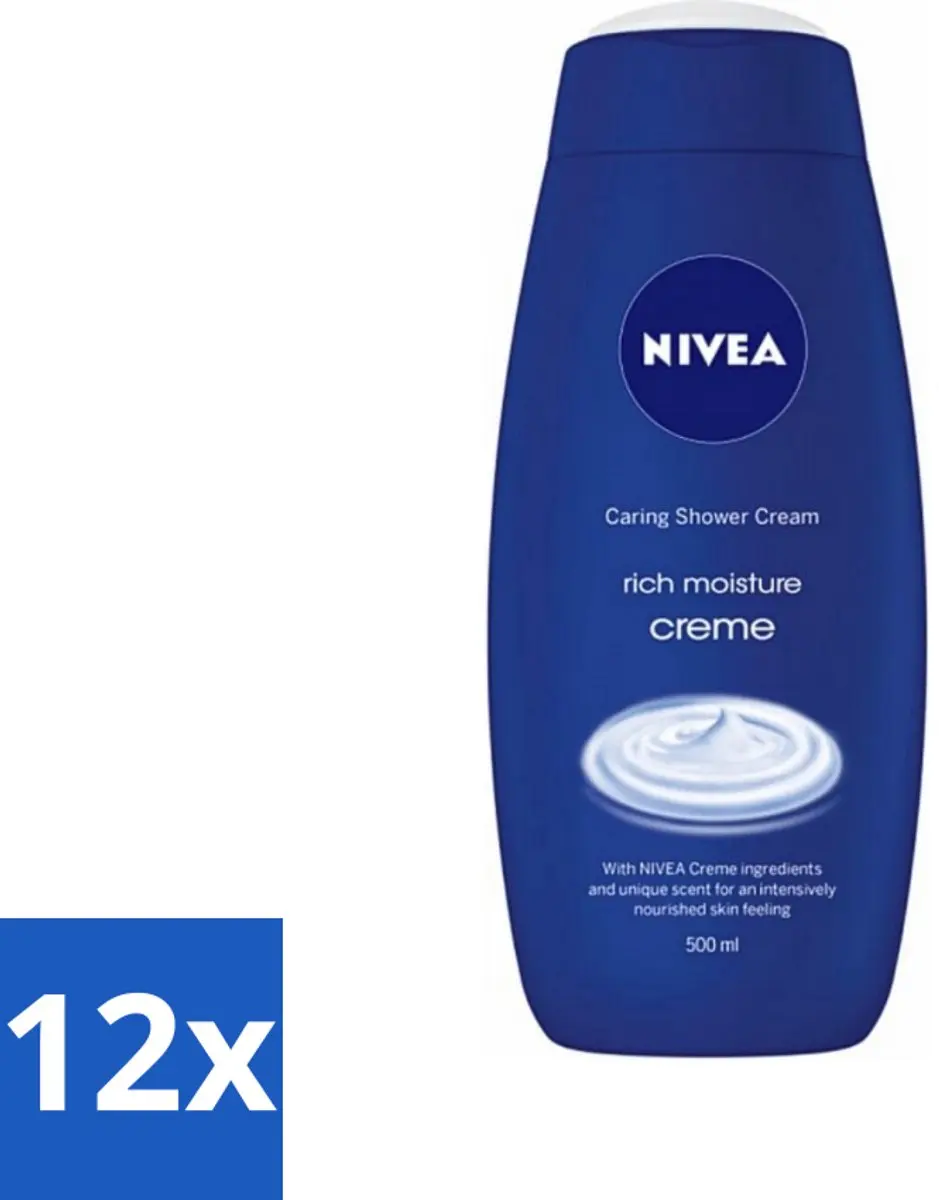 NIVEA Douchecrème Rijke Hydratatie 500ml - 12 Stuks