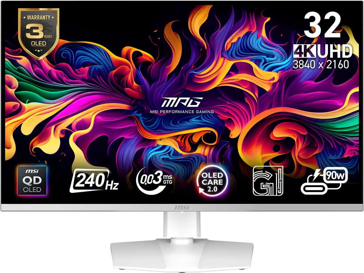 MSI MPG 321URXW QD-OLED Monitor 4K Wit - afbeelding 4 van 6